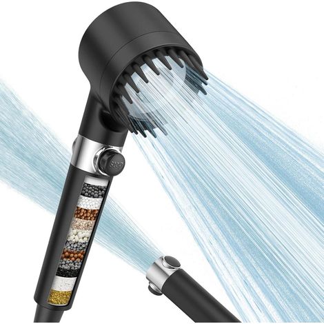 Handbrause mit 15-Schicht-Filter, Hochdruck & Wassersparend, 4 Modi, 1,5m Schlauch (1/5)