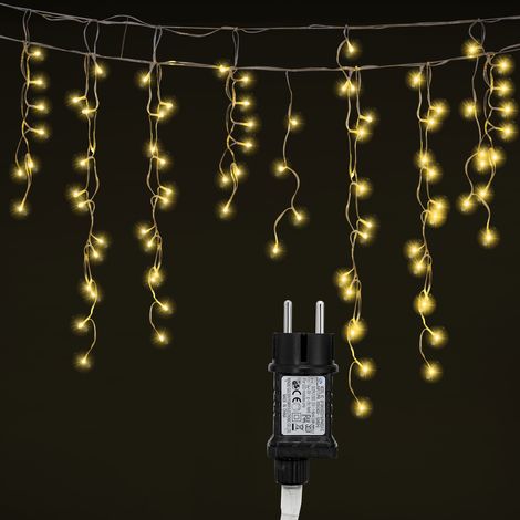 TolleTour 5M Cortina de Luz de Navidad LED String 200LEDs Cortina de Luz de Navidad Decoración de Ventanas Navidad Boda Cumpleaños Casa Patio Blanco Cálido (1/5)