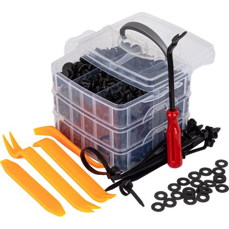 Clips, pasadores y extractores de tapicería para automóviles, 650 unidades. amio-04433 (1/5)