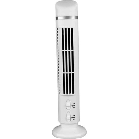 – Leiser, blattloser Turmventilator – 90°-Oszillation – USB-Stromversorgung – Kompakt und tragbar – Für Zuhause und Büro – 34 dB (1/5)