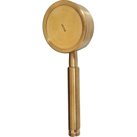 Pommeau de douche en acier inoxydable doré, résistant aux chutes, durable et à haute pression, pour salle de bain, avec douchette et système d'économie d'eau. (1/5)