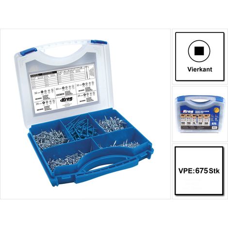 Kreg – Coffret de 150 vis autotaraudeuses pour bois dur – Longueur 25,4 mm et 31,8 mm – Boîtier résistant et portable (1/5)