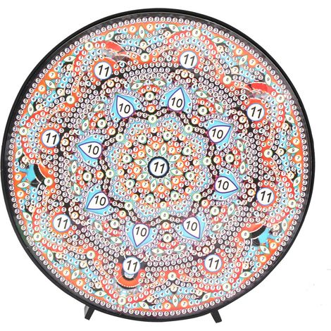 Veilleuse à peindre avec des diamants, motif mandala de forme irrégulière, idéale pour la décoration intérieure (ZXD031) (1/3)