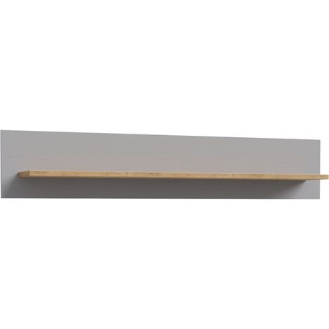 Étagère murale L160 cm revêtement décor chêne et gris clair - ANTIBES (1/5)