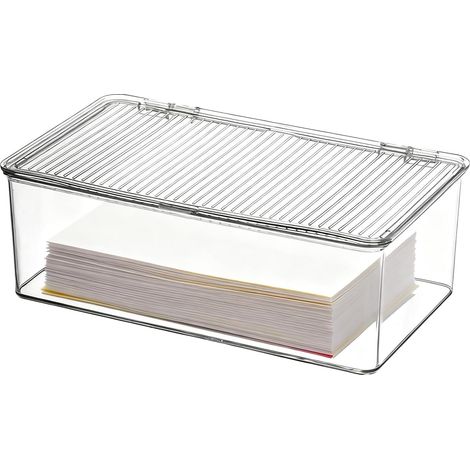 Boîtes De Rangement Conteneur de Bureau Antipoussière avec Couvercle Bacs (1/5)