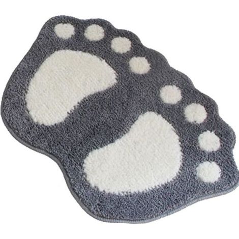 Tapis de Salle de Bain - Gris - Anti-dérapant - Microfibre - 40x60 cm (1/2)