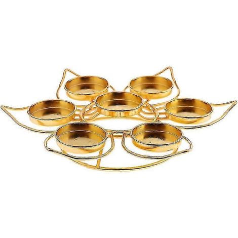 Porte-lampe/bougie en forme de lotus en métal doré, style bouddhique