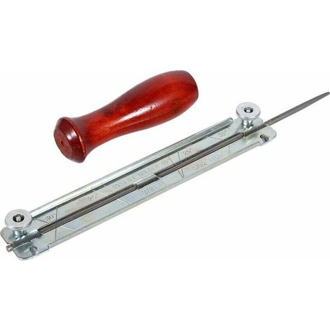 Chainsaw sharpener kit, file and chain guide, wooden handle (4.8mm) (1/5)