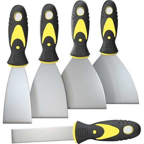 Lot de 5 couteaux à enduire 1-5 pouces, racloirs pour plâtre, peinture et retouche murale (1/5)