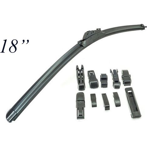 Spazzola tergicristallo 18'' universale 10 adattatori auto aereo flat 450mm (1/4)