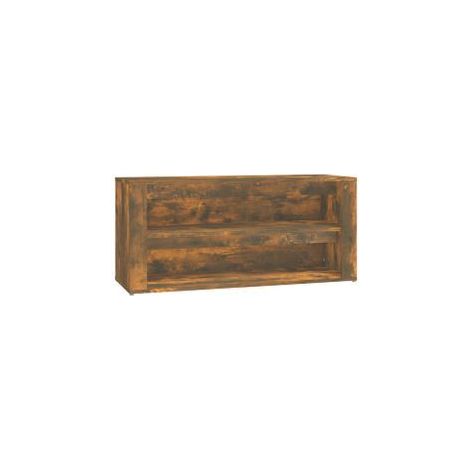 Étagère à chaussures Chêne fumé 100x35x45 Bois d'ingénierie (1/5)