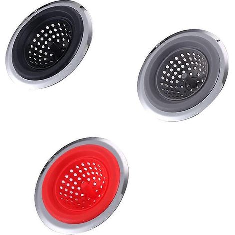 Crépine de douche 3 pièces avec poignée, bouchon de lavabo et passoire à cheveux pour salle de bain et buanderie. (1/5)