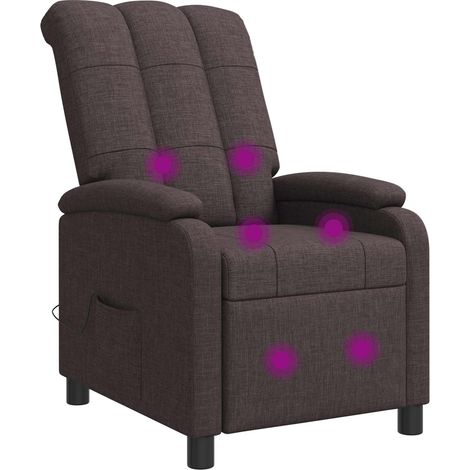 Silla de masajes reclinable Marrón Oscuro Tela vidaXL (1/5)
