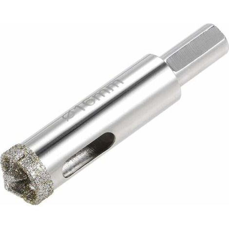 Broca de diamante para sierra de corona de vidrio con broca piloto central para vidrio y baldosas de cerámica de 16 mm (1/4)