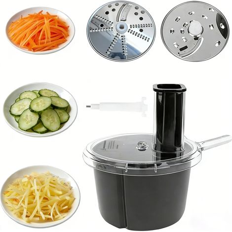 Kit de découpe pour robot culinaire, accessoires de rechange pour hachoir à légumes avec 2 lames, éplucheur, trancheuse, accessoires compatibles avec Thermomix TM5 TM6