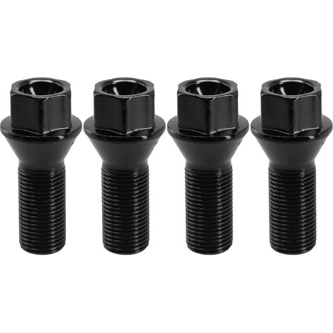 Tokaneit Boulons de Roues Noir M14x1.25 4 Pièces Boulons de Roues de Rechange,Goujon de Roue,Boulon Antivol Roue Voiture,Ecrou Antivol,Boulon,pour 220i 225i 320i 20i 28i 35i F20 F30 36136781151 (1/5)