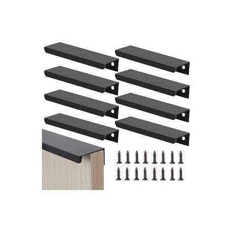 Set mit 10 Möbelgriffen – Aluminium – Für Schubladen, Schränke, Möbel, Küchen, Wohnaccessoires – Inkl. Schrauben – Schwarz – 15 cm (1/5)