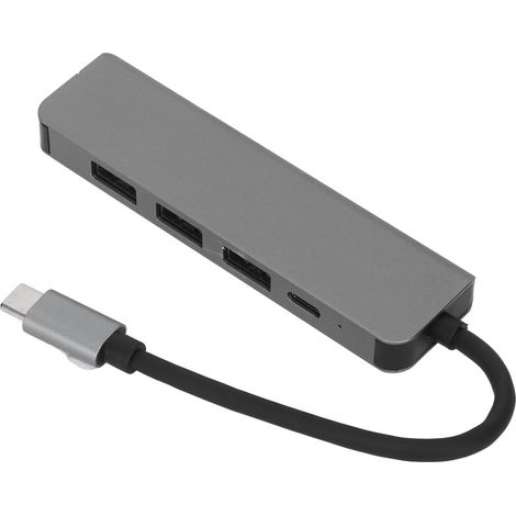Hub USB C 5 en 1 avec HDMI, 3 ports USB, PD et 4K 30Hz - Gris (1/5)