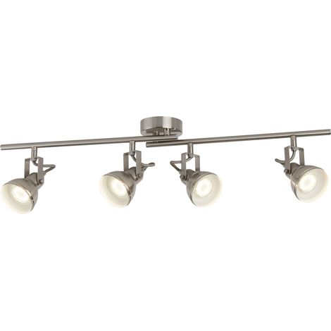 Searchlight Focus - Barre de projecteur réglable à 4 lumières, argent satiné, GU10 (1/4)