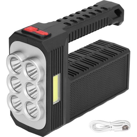 Wiederaufladbare 6-LED-USB-Taschenlampe, 4 Modi, wasserdicht für Wandern, Camping und Outdoor-Aktivitäten (1/5)