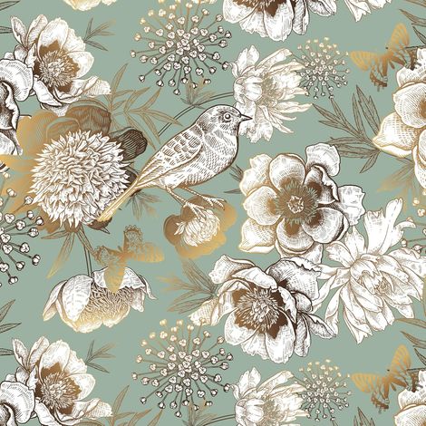 JSSEVN-Papier Peint Autocollant, Fleuri, Feuilles, 45cmX300cm, Auto-adhésif, Imperméable, DéCoratif, Pour Meuble Decoratif Salon Salle De Bain (1/5)