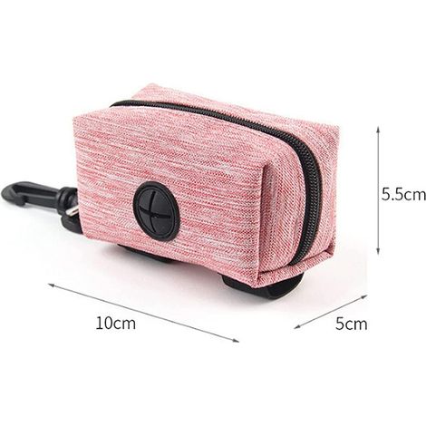 Lot de 2 distributeurs de sacs à déjections canines avec boucle pour laisse - Rose et bleu foncé (1/4)