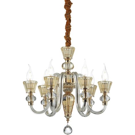 Ideal Lux Strauss - 6 Leichter Kronleuchter in Roségold, E14