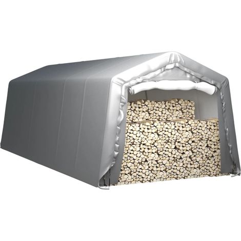 Tonnelle Barnum de Jardin, Tente de rangement, Tente de jardin, 300x750 cm Acier Gris OIB5100E (1/5)