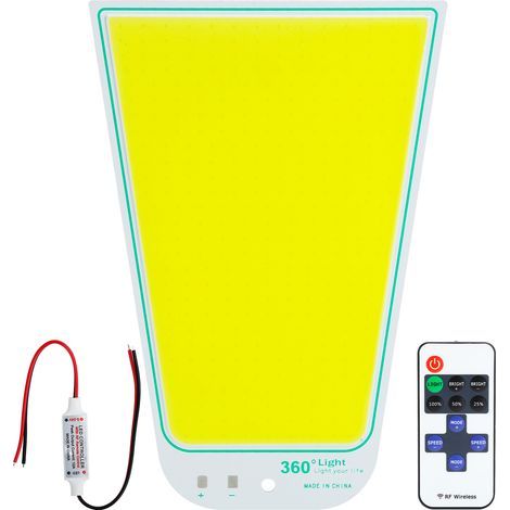 200 x 140mm COB LED Panneau Lumineux Télécommande Camping En Plein Air COB Plaque LumièreBlanche 70W (1/5)