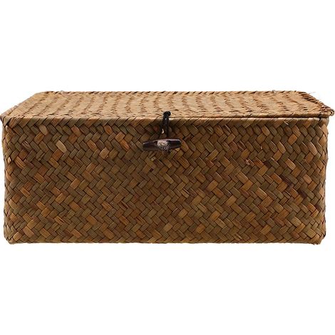 Paniers De Rangement En Jonc De Mer Avec Couvercle Pour La Maison Et La Salle De Bain S (1/5)