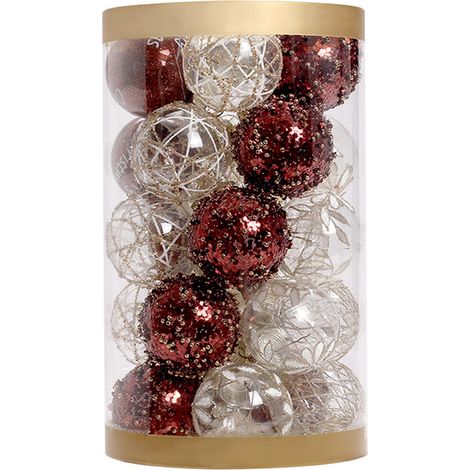Bola De Adorno Navideña - Resistente A Roturas - Para Árbol De Navidad Y Decoración De Fiesta - Diámetro 6 Cm - Color Café Dorado - Paquete De 5 Unidades (1/5)