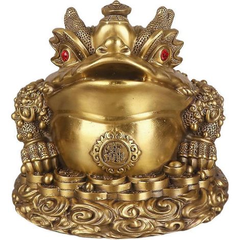 Feng-Shui-Kupferornament in Form einer dreibeinigen Kröte, Schreibtischfigur für das Wohnzimmer (1/5)