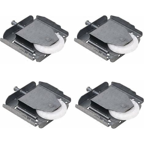 Lot de 4 roulettes coulissantes pour porte de penderie (1/5)