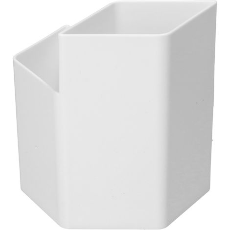 Porte-crayons 3 compartiments blanc en plastique pour école bureau maison organisation fournitures (1/5)