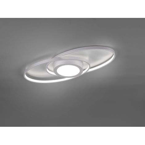Große LED Deckenleuchte GALAXY Silber, dimmbar über Schalter, Breite 57cm (1/5)