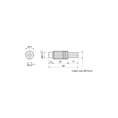Conector Hembra Coaxial RCA metálico Electro DH. Aros Rojo 10.591/D/R 8430552010950 (1/2)