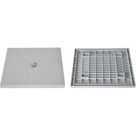 Couvercle de regard 40x40cm en polypropylène traité anti-UV – Résistant aux chocs – Pour collecteur d'eaux pluviales