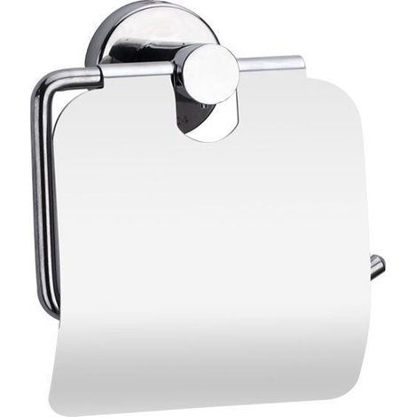 Lot porte-papier toilette mural inox brossé, dérouleur papier WC chromé, fixe, salle de bain moderne, 1 pièce (1/5)