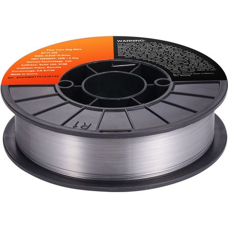 Fil de soudage fourré E71T-GS 0,089 cm 4,5 kg, fil de soudage MIG sans gaz en acier doux à faible projection pour le soudage à l'arc toutes positions et une utilisation en extérieur (1/5)