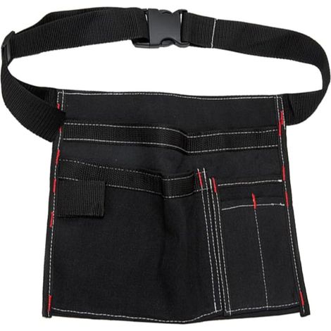 Multifunktionale Werkzeug-Gürteltasche, 6 Taschen, einseitige Werkzeug-Gürteltasche/Allzweck-Gürteltasche/Werkzeugschürze für Schreiner/Gartenarbeit/Taille (schwarz)