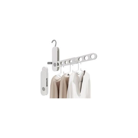 Lot de 2 cintres de voyage pliables et séchoirs à linge Cintres pliants à 7 trous à suspendre sur porte, idéaux pour voyages, croisières, campingcars, lessive et serviettes (1/5)