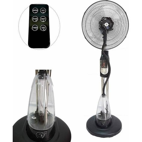 Trade Shop - ELEGANCE LCD LED 70W OSZILLIERENDER WASSERNEBEL-VENTILATOR MIT STÄNDER -