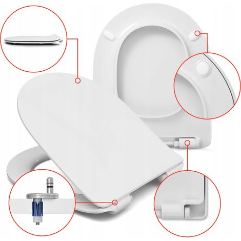 Vitra  Abattant WC Slim S50 - Blanc - Antibactérien - Duroplast - Mécanisme silencieux