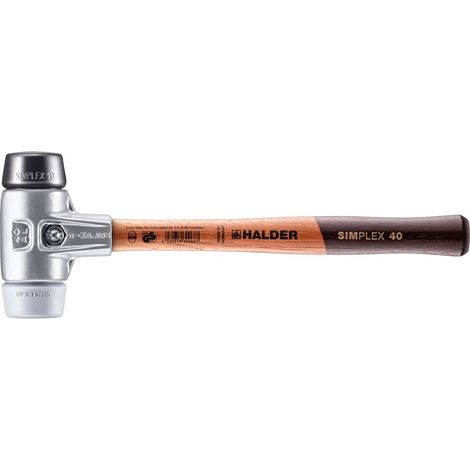 HALDER SIMPLEX Schonhammer Ø 40 mm Gummi / TPE-mid grau mit Aluminiumgehäuse (1/5)