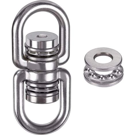 permanent à pivot en acier inoxydable antirouille, accessoire de suspension rotatif jusqu'à 1200LB à 360 ° pour chaise hamac, corde d'escalade, yoga aérien, émerillon pour balançoire enfant (1/5)