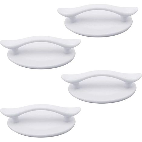 4 Pièces Poignées Autocollantes en Plastique Blanc Adhésif pour Portes et Fenêtres Placards Tiroirs Placards (8,3 x 4,9 cm) (1/5)
