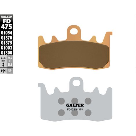 Plaquettes de frein Galfer KH630 en métal fritté (or) Sport