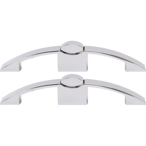 Lot de 2 verrous à bouton-poussoir pour armoire, avec poignée, pour camping-car, bateau, entraxe de 128 mm (chromé)