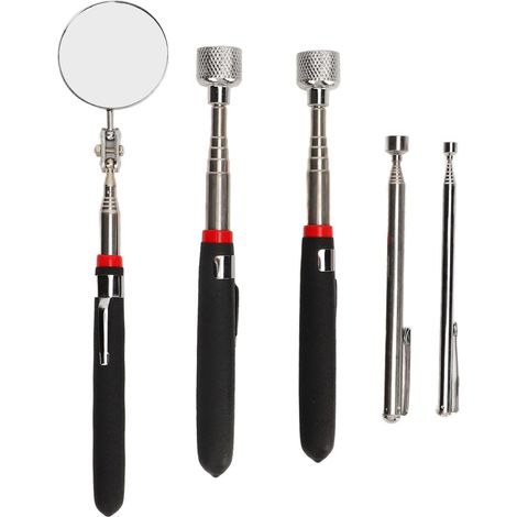 Outil de ramassage magnétique télescopique, 15 lb, 10 lb, 3 lb, 1,5 lb, rétractable, peu encombrant, portable, en acier inoxydable, pour l'entretien (1/5)