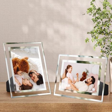 Cadres photo 13x18, cadres en verre pour plusieurs photos, lot de 2, cadeau de mariage ou d'anniversaire (1/5)